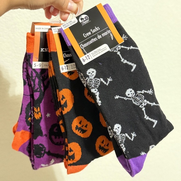 🎃🦇 Halloween Crew & Knee-High Socks Bundle (3 Pairs) 👻🧦 - Picture 3 of 6